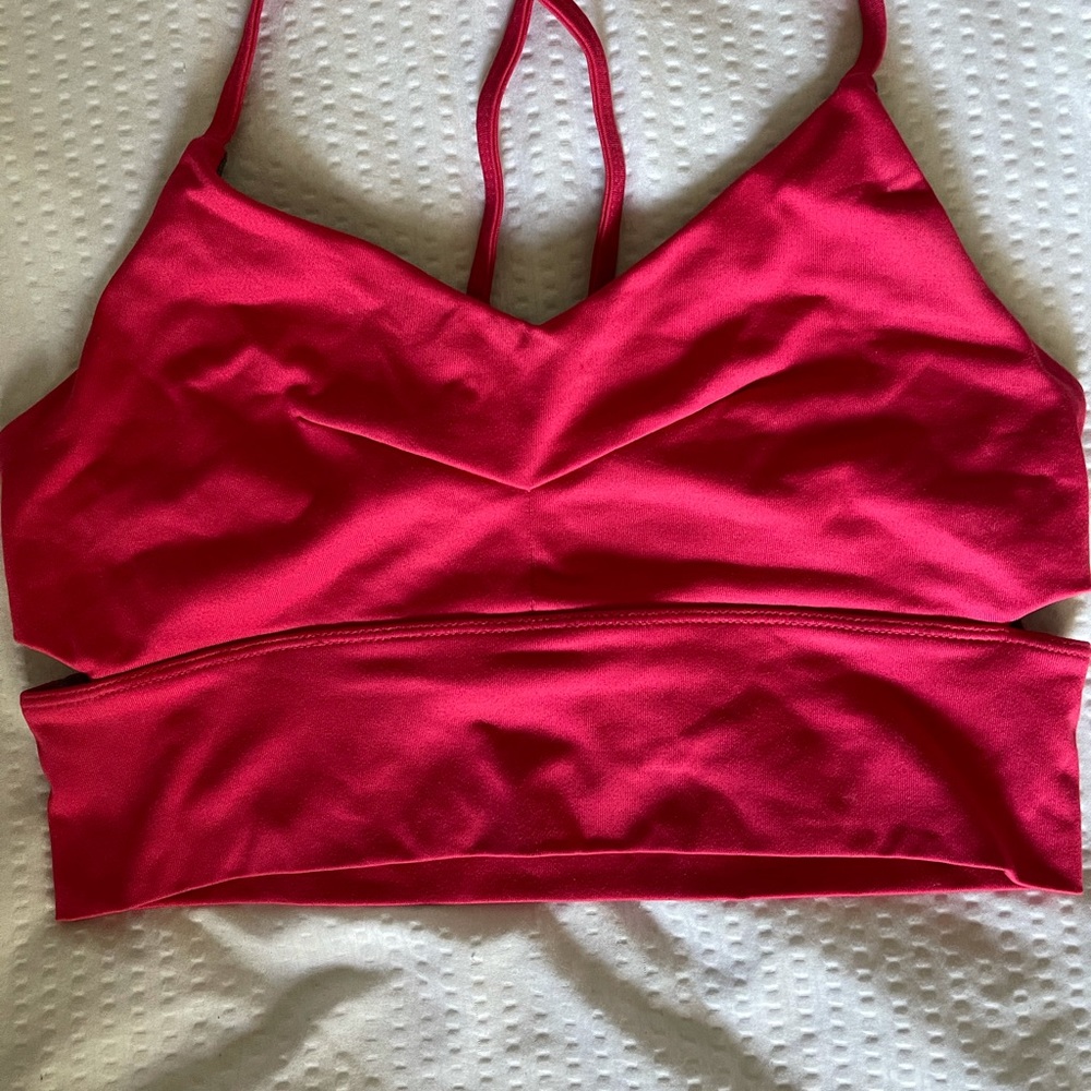Hot pink manduka sports bra